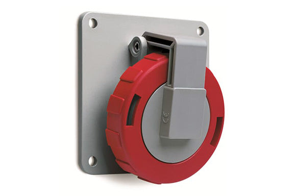 2CMA166982R1000 3P+N+E Panel Mounted Socket Outlet, Unified Flange, Angled. Replaces Part# 432RAU6W. Comparable part no. GW62243H, 4252-6f78, F52S383, 1264, 539, 418.3267, 489246, PEW 3265 PI, UISV432-6S