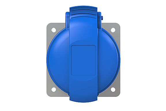 2CMA193242R1000 2P+E Panel Mounted Socket Outlet, Unified Flange, Straight. Replaces Part# 232RU6