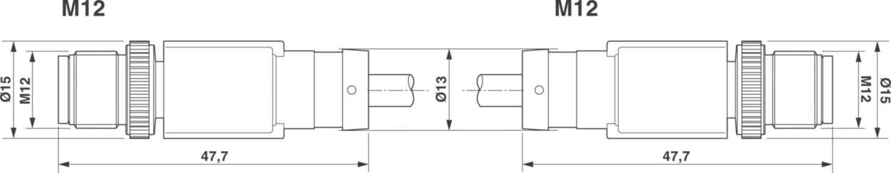 475600.1 Actuator Sensor cable assembly|Actuator Sensor cable extrusion|Fieldbus-Network cable M 12|Ethernet IP