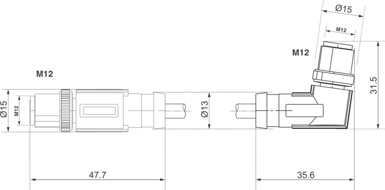 475602.1 Actuator Sensor cable assembly|Actuator Sensor cable extrusion|Fieldbus-Network cable M 12|Ethernet IP
