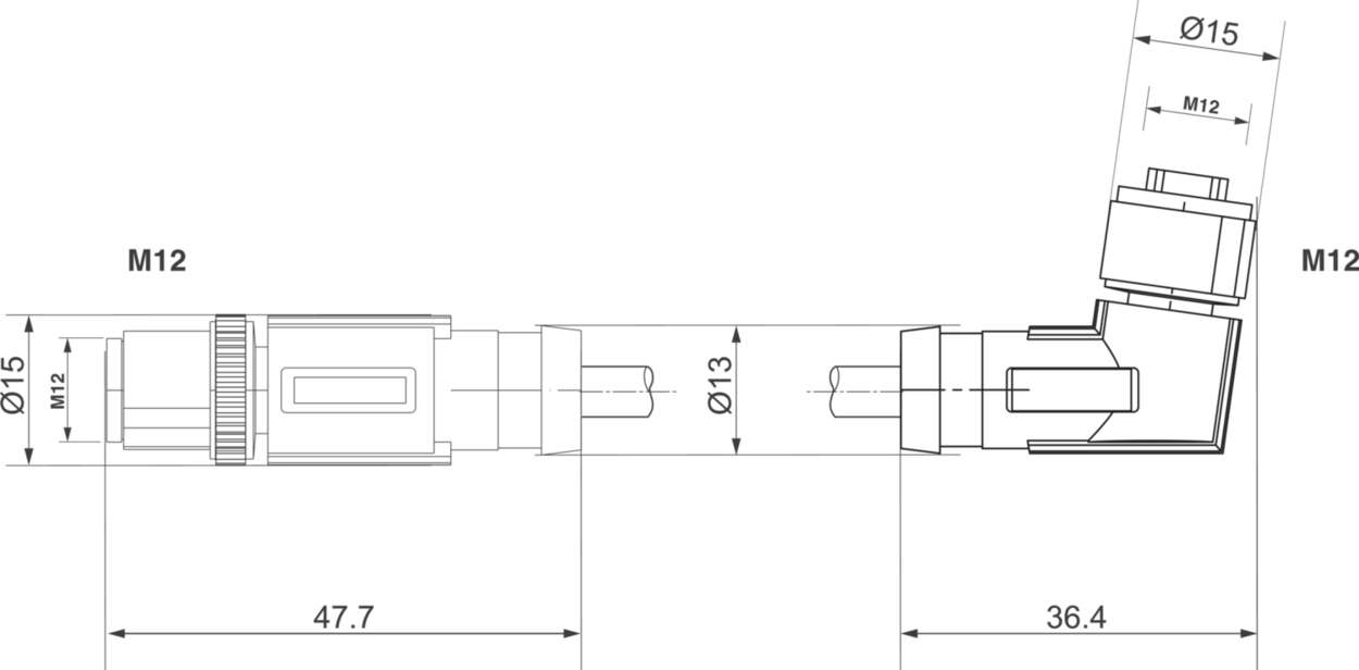 475603.01 Actuator Sensor cable assembly|Actuator Sensor cable extrusion|Fieldbus-Network cable M 12|Ethernet IP