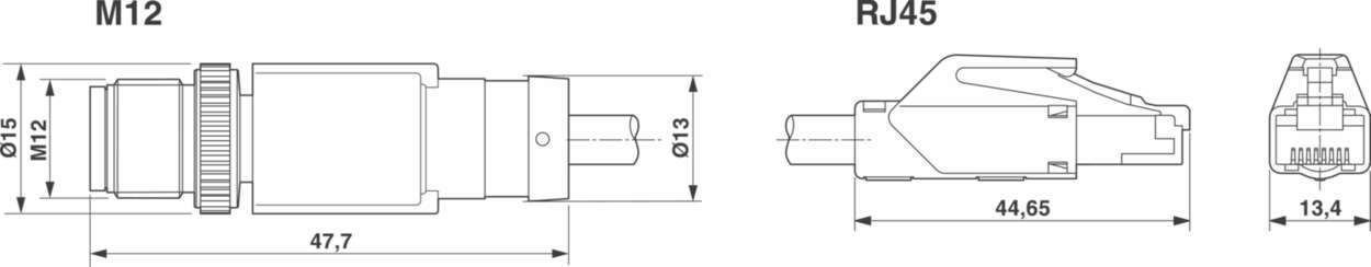 475604.05 Actuator Sensor cable assembly|Actuator Sensor cable extrusion|Fieldbus-Network cable M 12|Ethernet IP