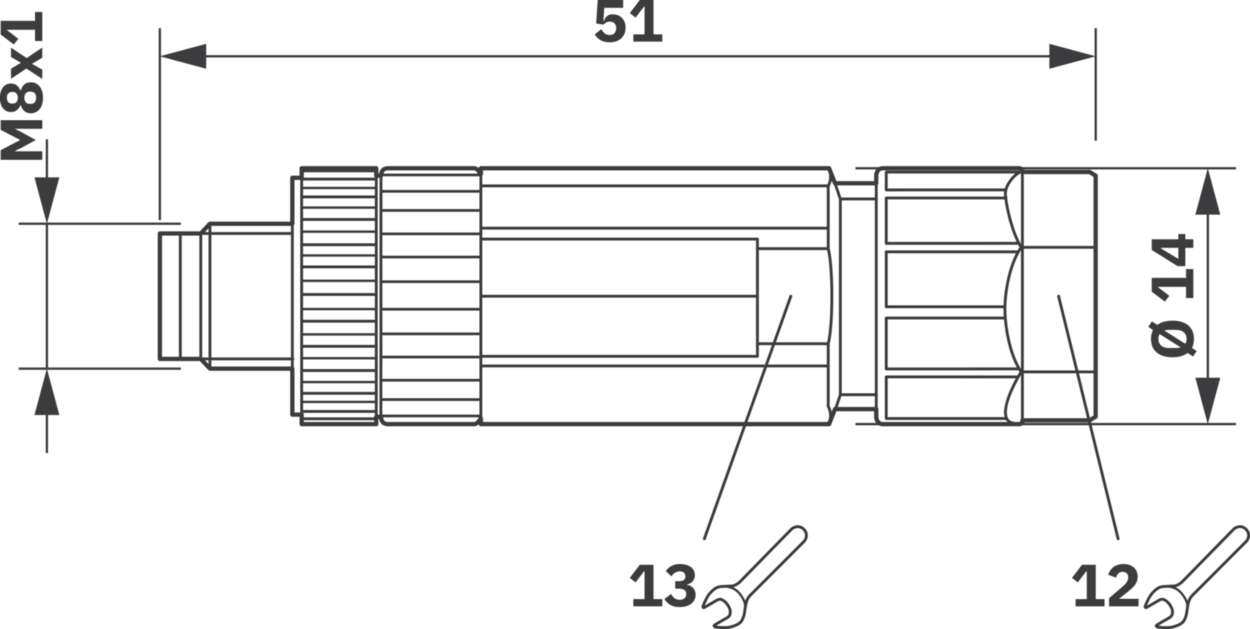 490241 Actuator Sensor cable assembly|Configurable connector|M 8|M 8