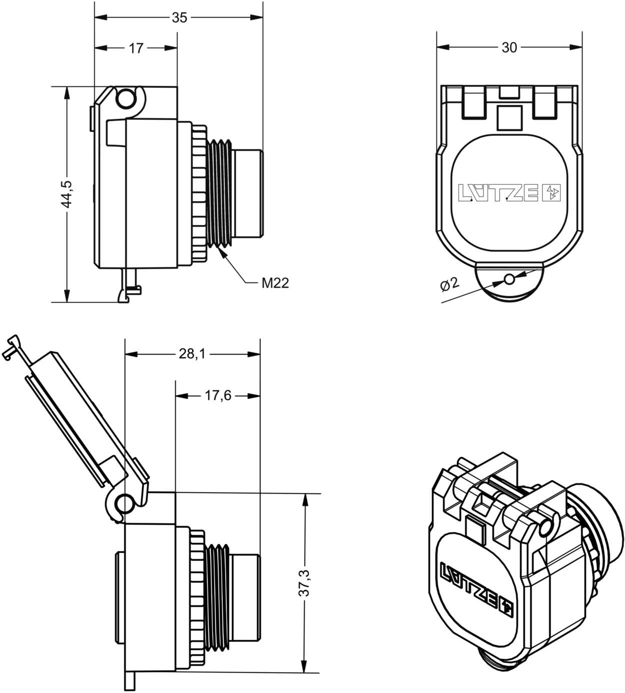 492077 Actuator Sensor cable assembly|Panel connector|RJ45|RJ45