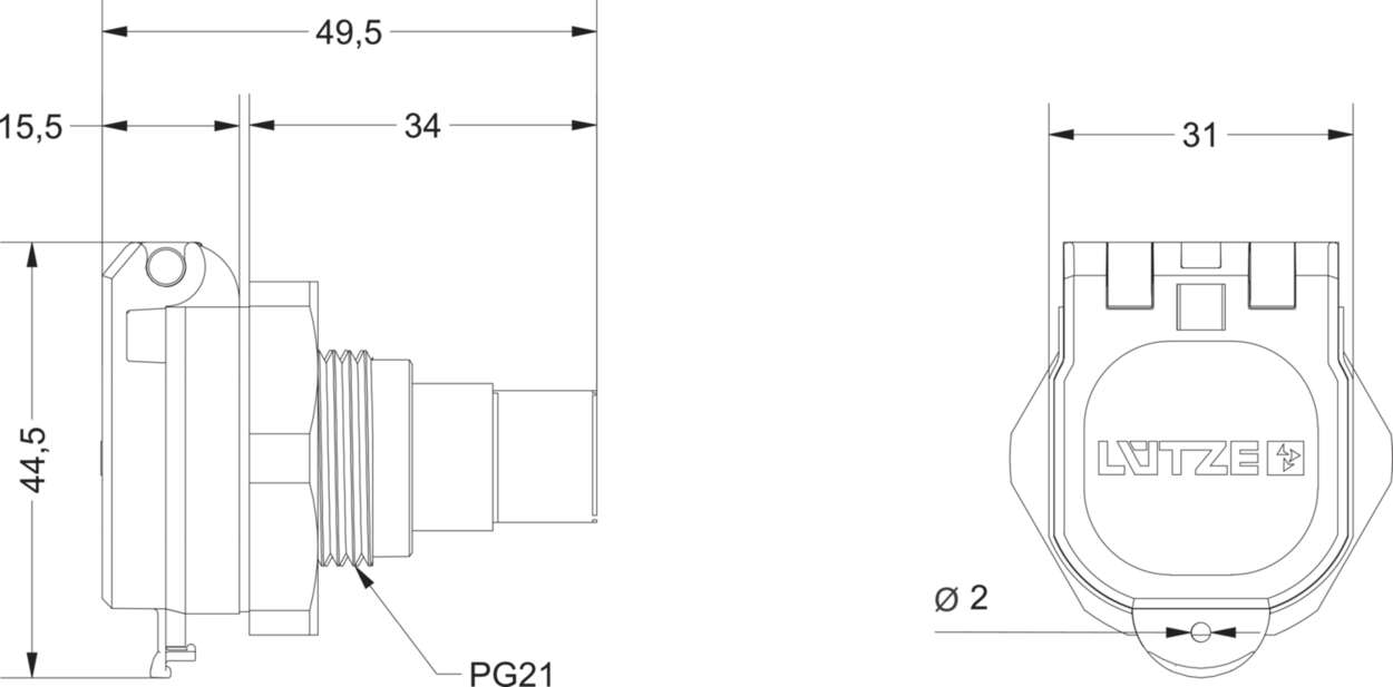 493112 Actuator Sensor cable assembly|Panel connector|USB|USB