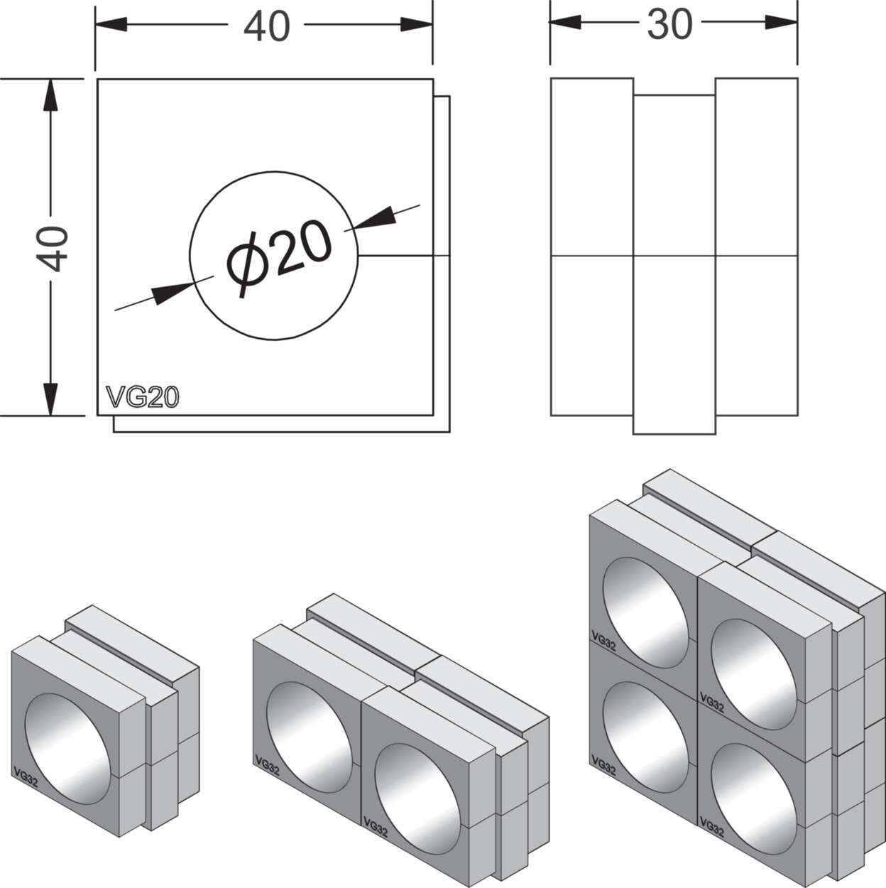 606202 Cable fitting + accessories|Cablefix Vario|Rubber module|Rubber module