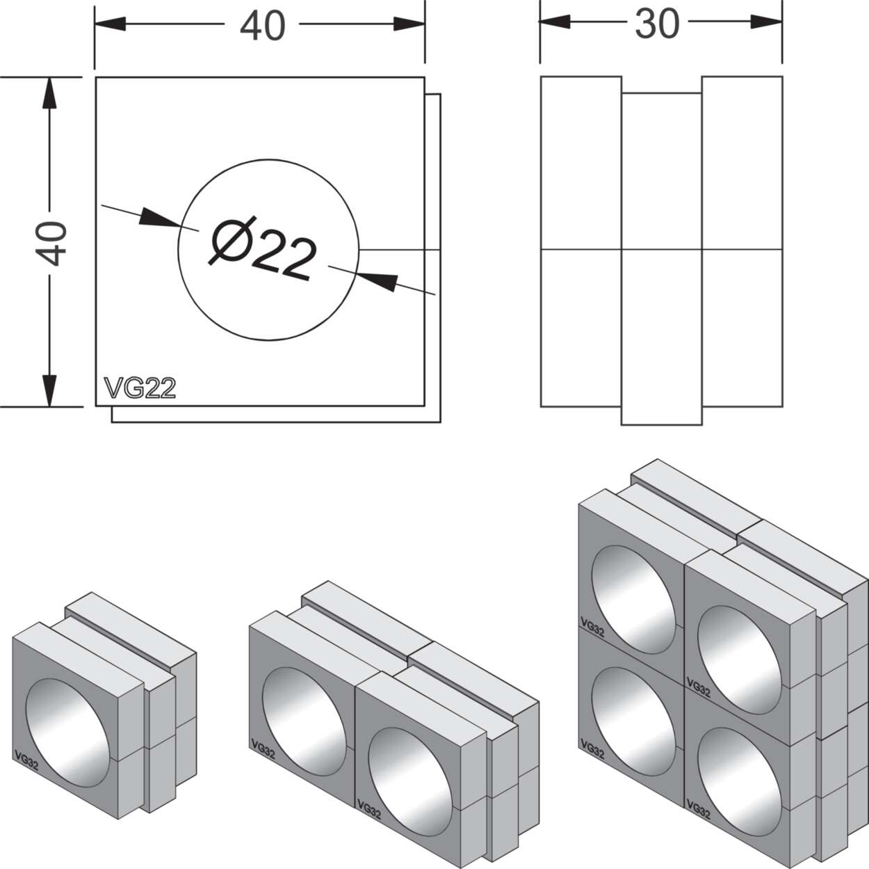 606203 Cable fitting + accessories|Cablefix Vario|Rubber module|Rubber module
