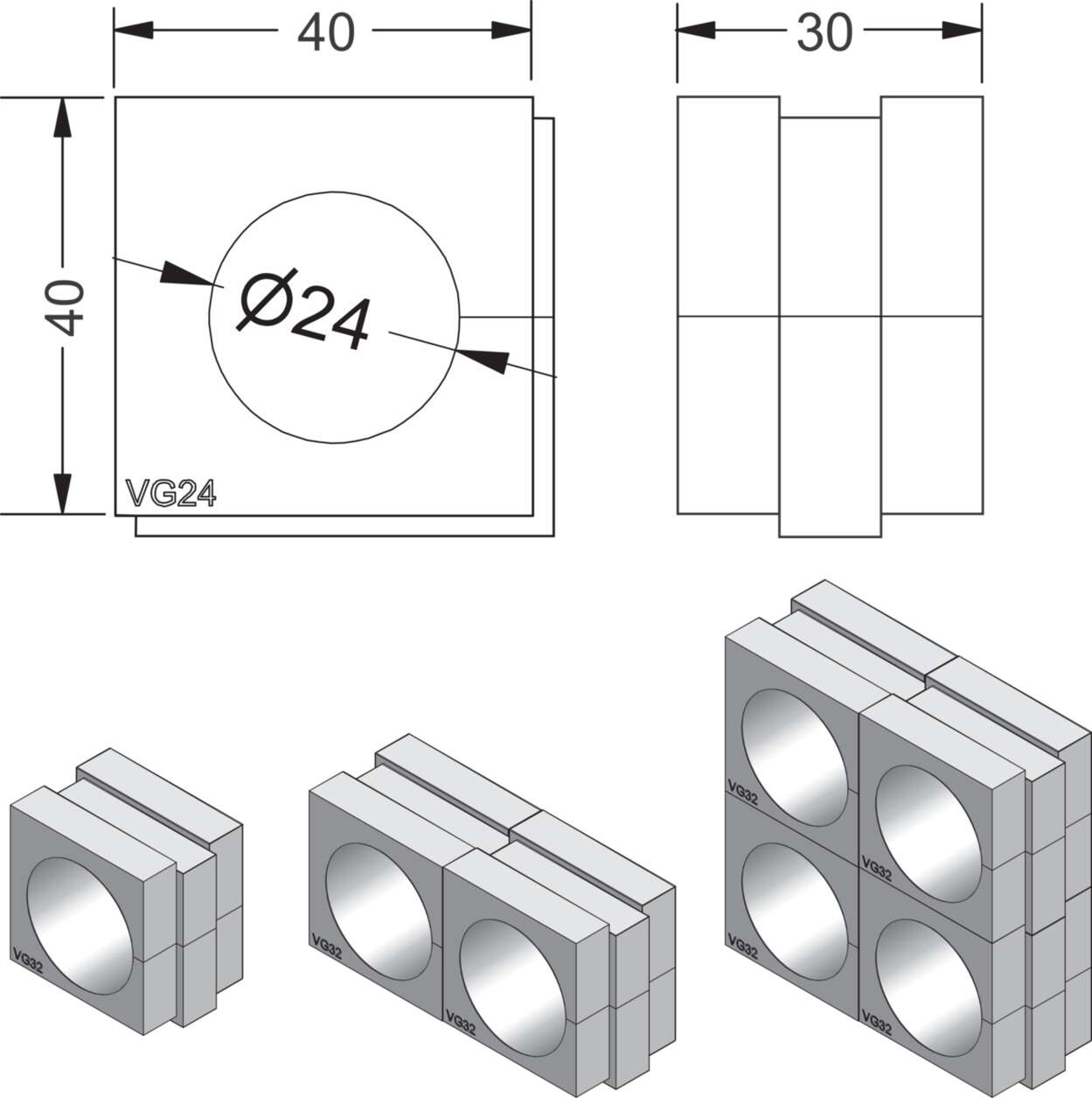 606204 Cable fitting + accessories|Cablefix Vario|Rubber module|Rubber module
