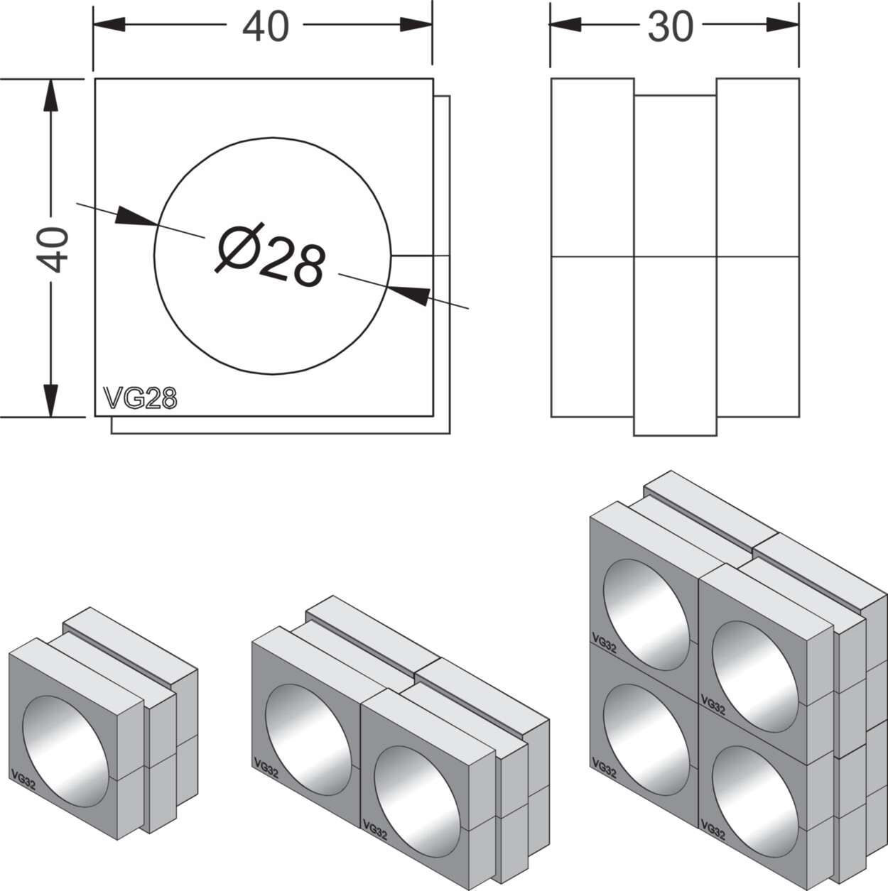 606206 Cable fitting + accessories|Cablefix Vario|Rubber module|Rubber module