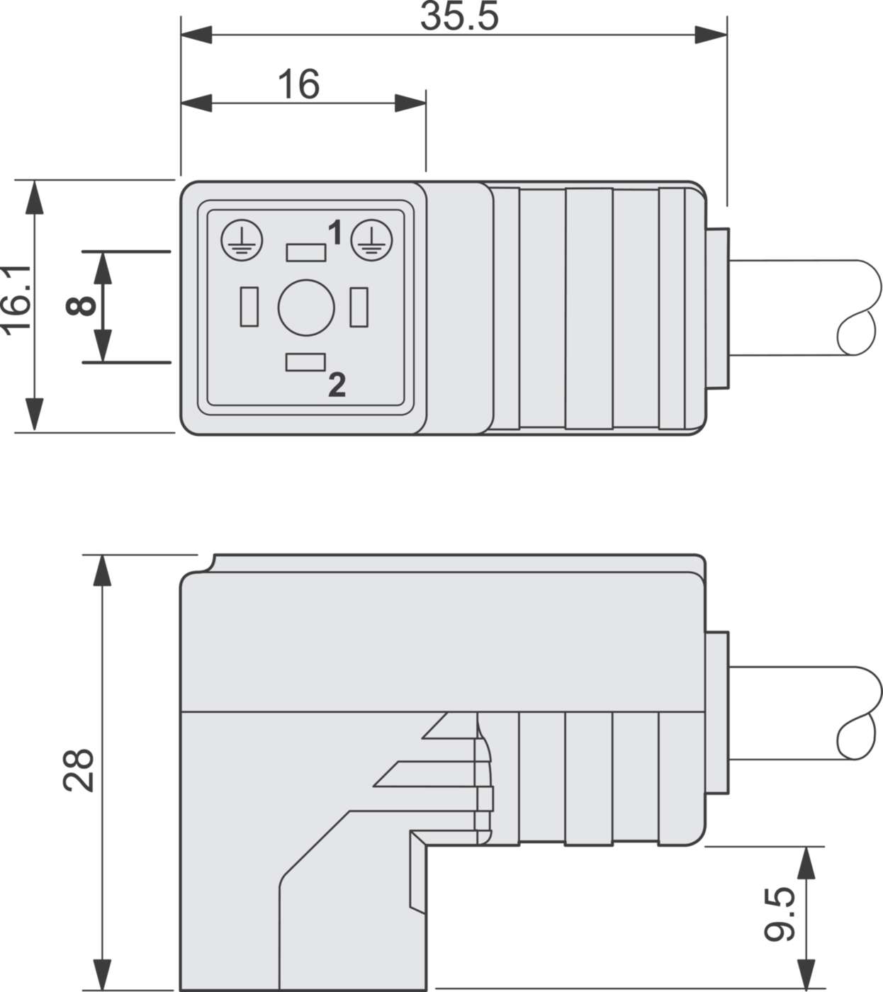 709654 Protection and suppression techn|Valve connector|With cable|Design C DIN