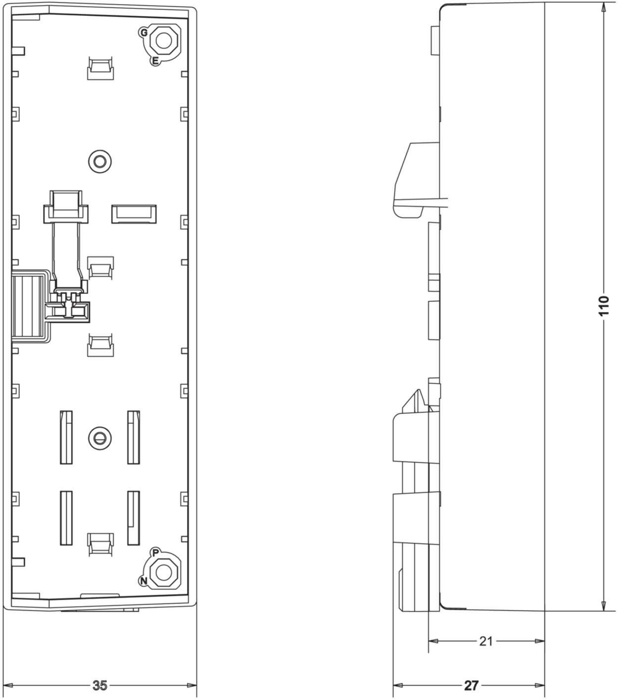 780201.350.2 Housing|LCOS|Functional housing|35 mm