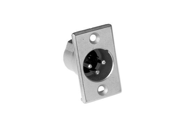 AC3MPNZ 3 Pole XLRMale ChassisMount, P Flange, Stamped Contacts