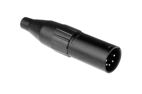 AC5MB BULK 5 Pole XLRMale Cable Connector,Machined Contacts, Black Finish, Bulk Packaging