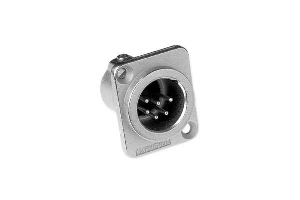 AC6AMDZ BULK 6 Pole XLRMale Cable Connector,Machined Contacts, Nickel Finish, Bulk Packaging