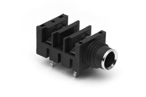 ACJS-HHDR 1/4" Single Horizontal PCB Phone Jack, Stereo,Metal Bore, Without Nut,Threadless