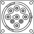 AHD10-9-1939PNR Unsealed Diagnostic 9 Position Receptacle