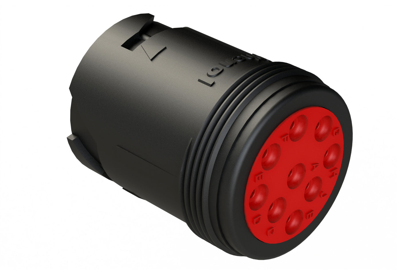 AHD14-9-1939P 9 Position Receptacle, Male Connector, In Line, Threaded Rear, J1939. HD14-9-1939P