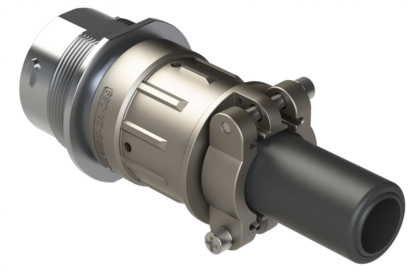 AHDM04-24-14SN-059 14 Position Receptacle, Socket, Shell Size 24, Normal Diameter Seal (Green Adapter), Cable Clamp Backshell, Break-Away. HD34-24-14SN-059