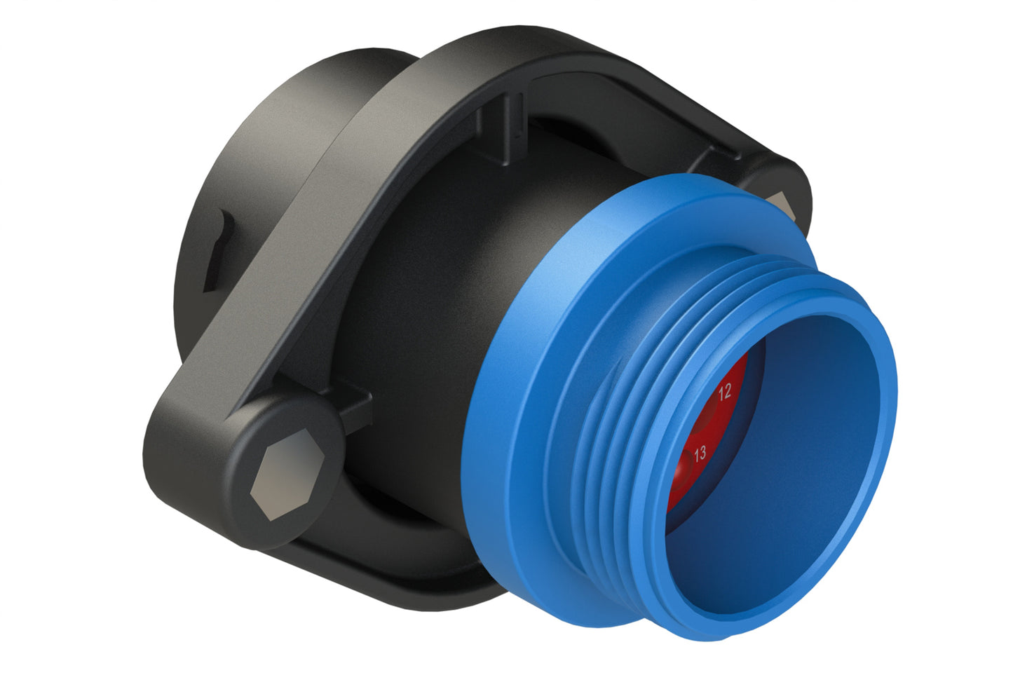 AHDP02-24-19SR-STA 19 Position Panel Mount Receptacle, Socket, Shell Size 24, Reduced Diameter Seal (Blue Adapter), Small Thread Adapter