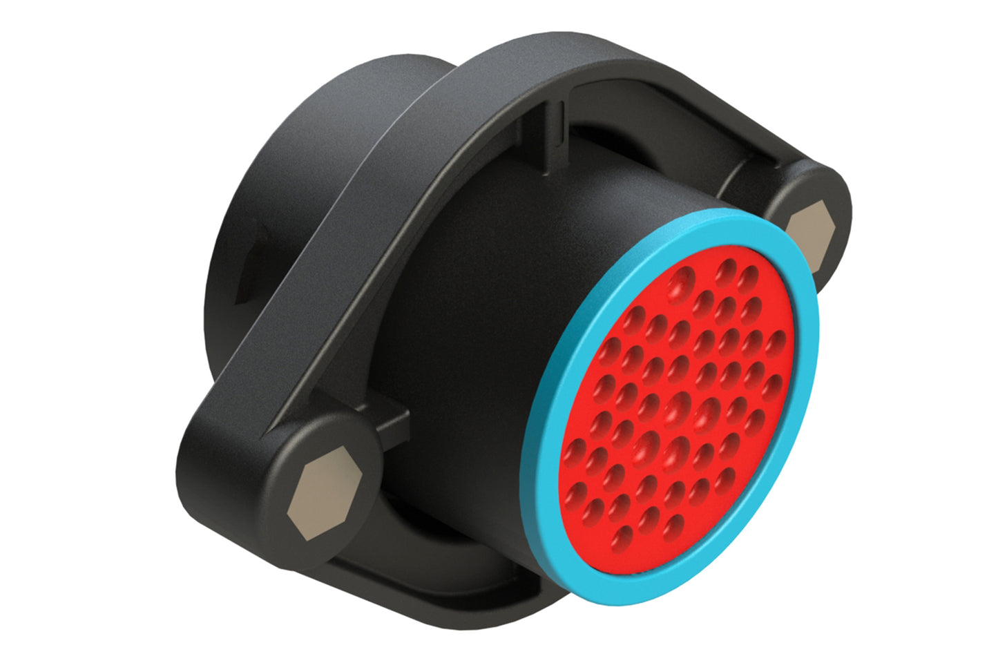 AHDP02-24-47SR-SRA 47 Position Sealed Panel Mount Receptacle, Socket, Shell Size 24, Reduced Diameter Seal (Blue Adapter), Smooth Ring Adapter