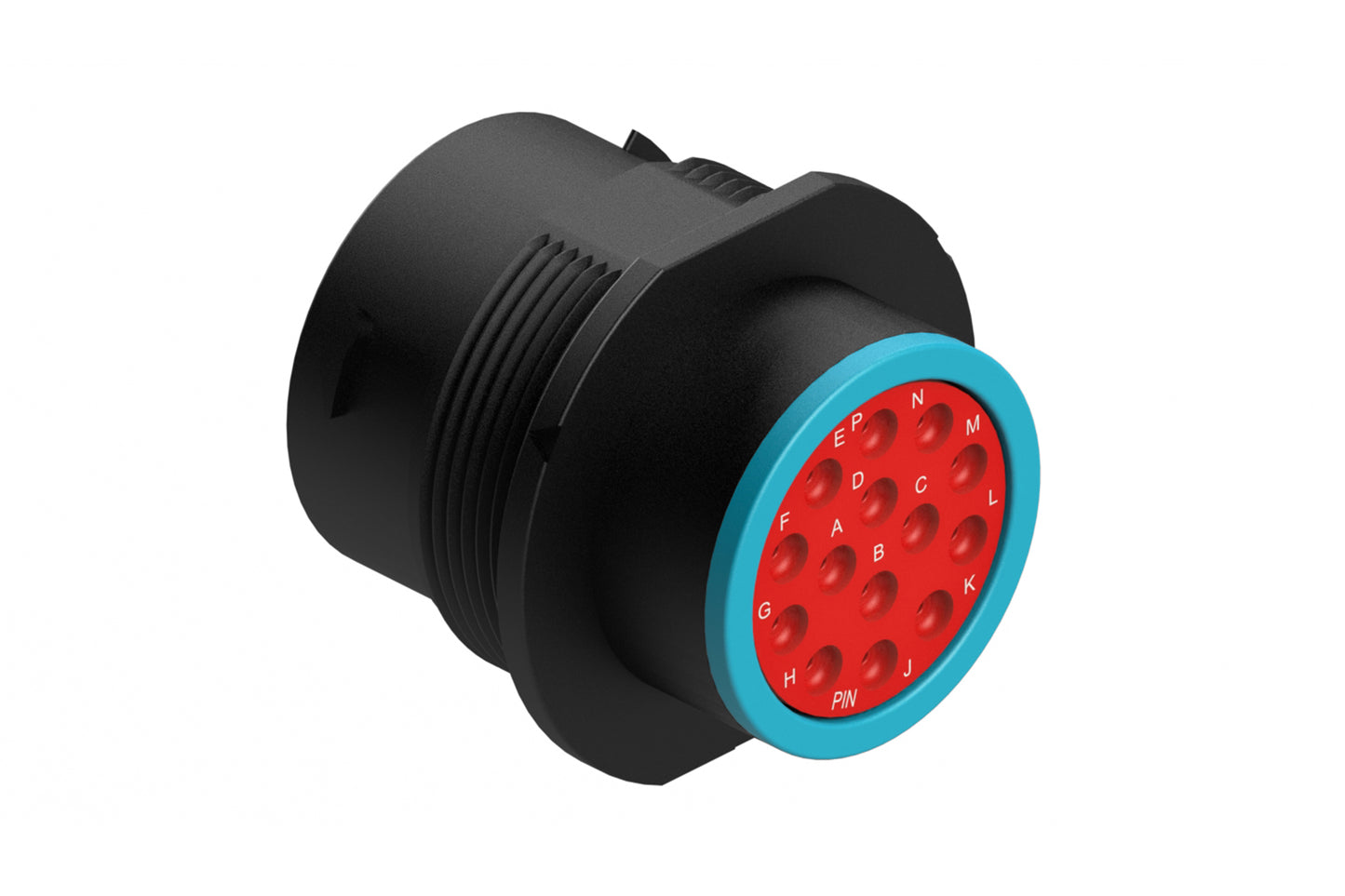 AHDP04-18-14PR-SRA 14 Position Receptacle, Pin, Shell Size 18, Reduced Diameter Seal (Blue Adapter), Smooth Ring Adapter. HDP24-18-14PE