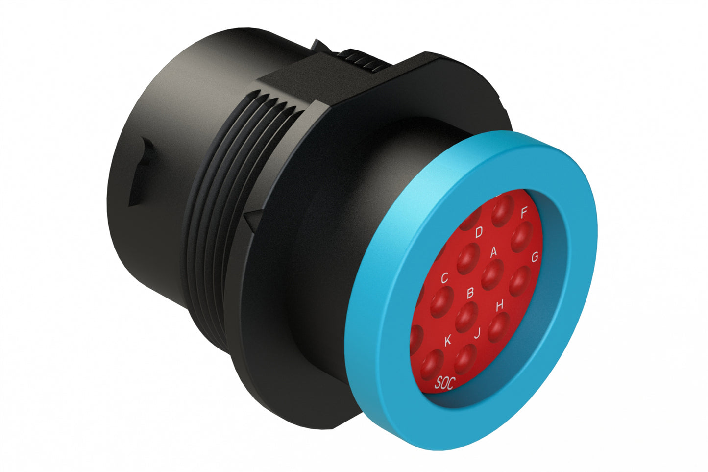 AHDP04-18-14SR-BRA 14 Position Receptacle, Socket, Shell Size 18, Reduced Diameter Seal (Blue Adapter), Backshell Ring Adapter. HDP24-18-14SE-L017
