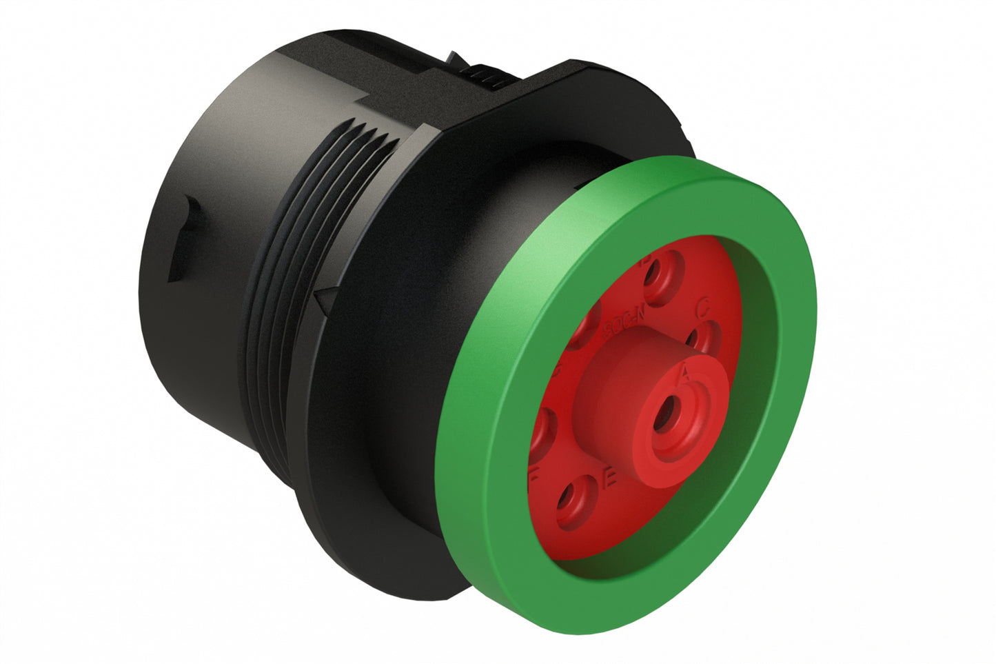 AHDP04-24-07SN-BRA 7 Position Receptacle, Socket, Shell Size 24, Normal Diameter Seal (Green Adapter), Backshell Ring Adapter