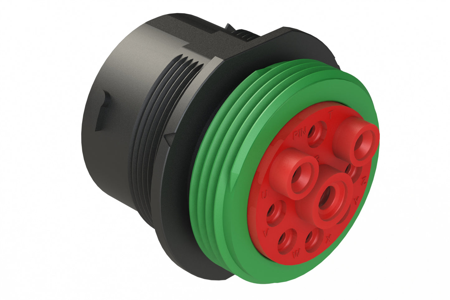 AHDP04-24-09PN-WTA 9 Position Receptacle, Pin, Shell Size 24, Normal Diameter Seal (Green Adapter), Wide Thread Adapter