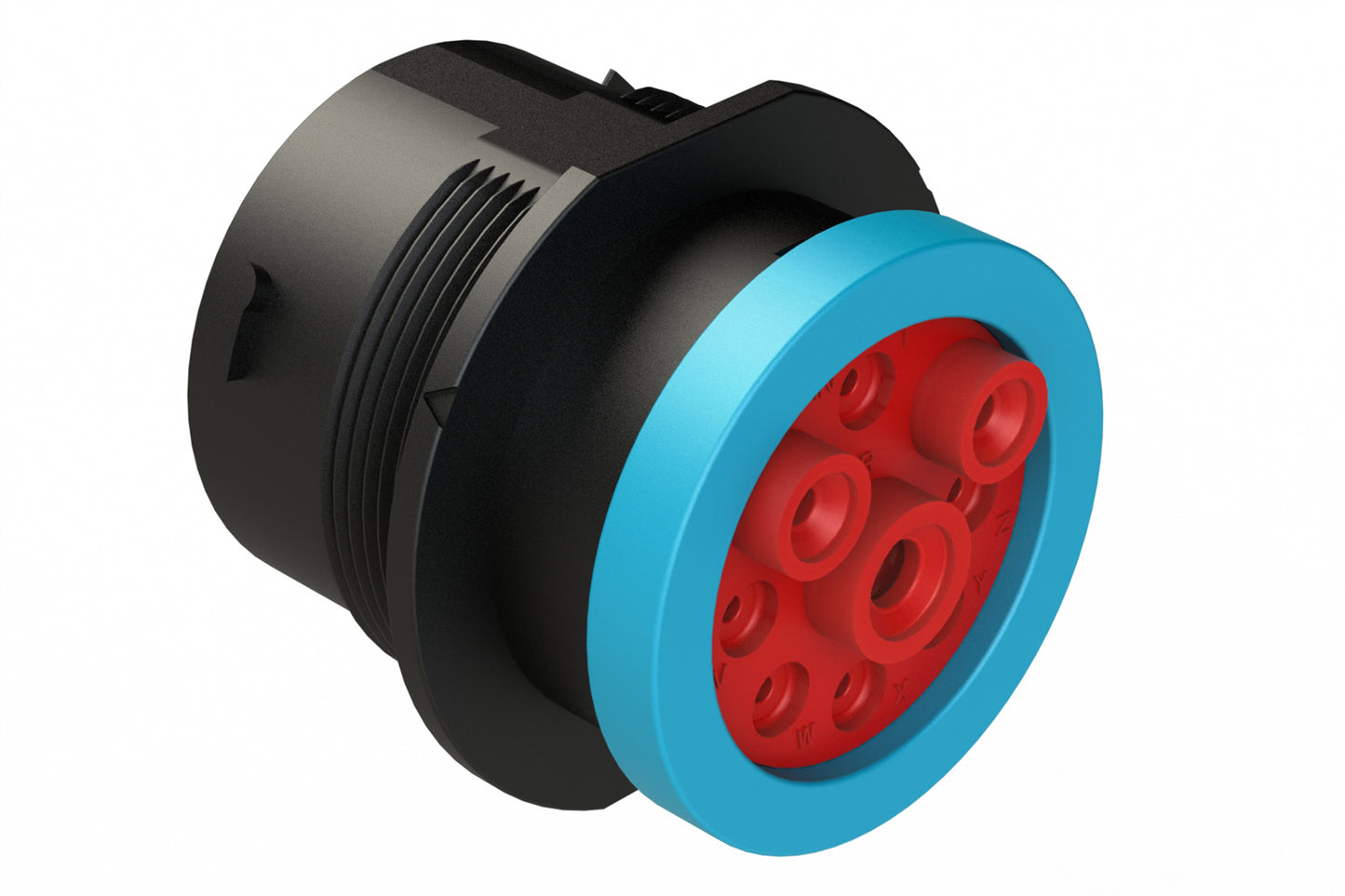 AHDP04-24-09PR-BRA 9 Position Receptacle, Pin, Shell Size 24, Reduced Diameter Seal (Blue Adapter), Backshell Ring Adapter. HDP24-24-9PE-L017