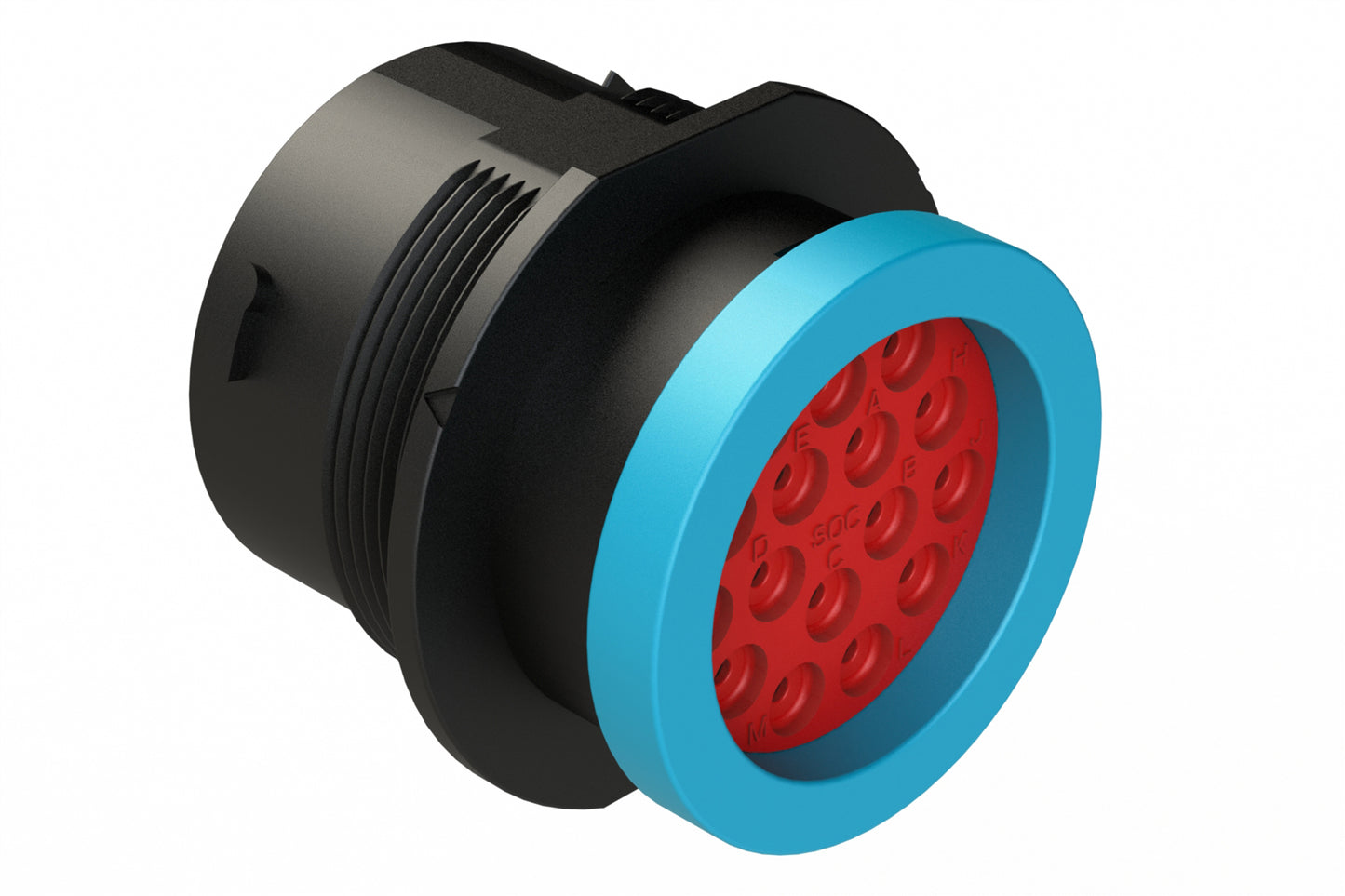 AHDP04-24-16SR-BRA 16 Position Receptacle, Socket, Shell Size 24, Reduced Diameter Seal (Blue Adapter), Backshell Ring Adapter. HDP24-24-16SE-L017