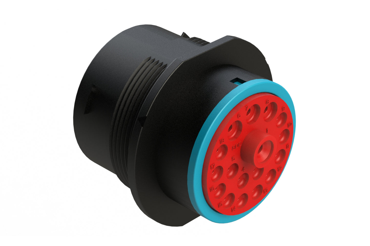 AHDP04-24-18SR-SRA 18 Position Receptacle, Socket, Shell Size 24, Reduced Diameter Seal (Blue Adapter), Smooth Ring Adapter. HDP24-24-18SE