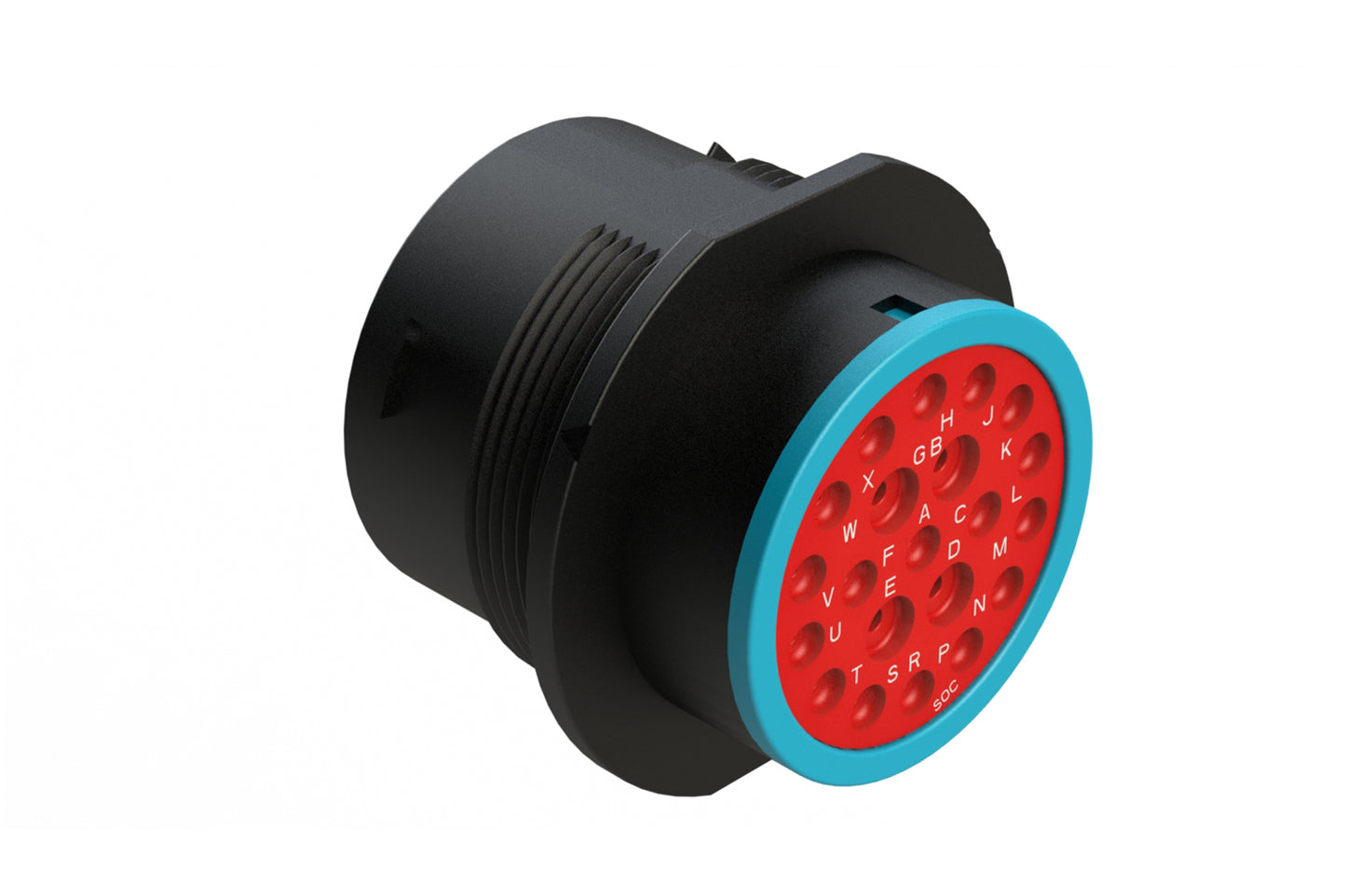 AHDP04-24-21SR-SRA 21 Position Receptacle, Socket, Shell Size 24, Reduced Diameter Seal (Blue Adapter), Smooth Ring Adapter, Dustcap Included. HDP24-24-21SE