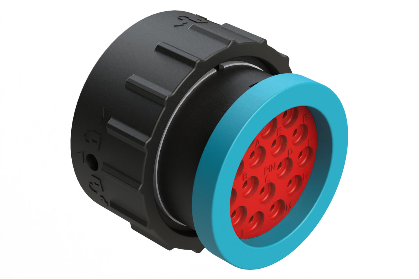 AHDP06-24-16PR-BRA 16 Position Plug, Pin, Shell Size 24, Reduced Diameter Seal (Blue Adapter), Backshell Ring Adapter. HDP26-24-16PE-L017