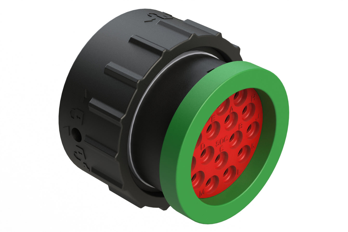 AHDP06-24-16SN-BRA 16 Position Plug, Socket, Shell Size 24, Normal Diameter Seal (Green Adapter), Backshell Ring Adapter. HDP26-24-16SN-L017