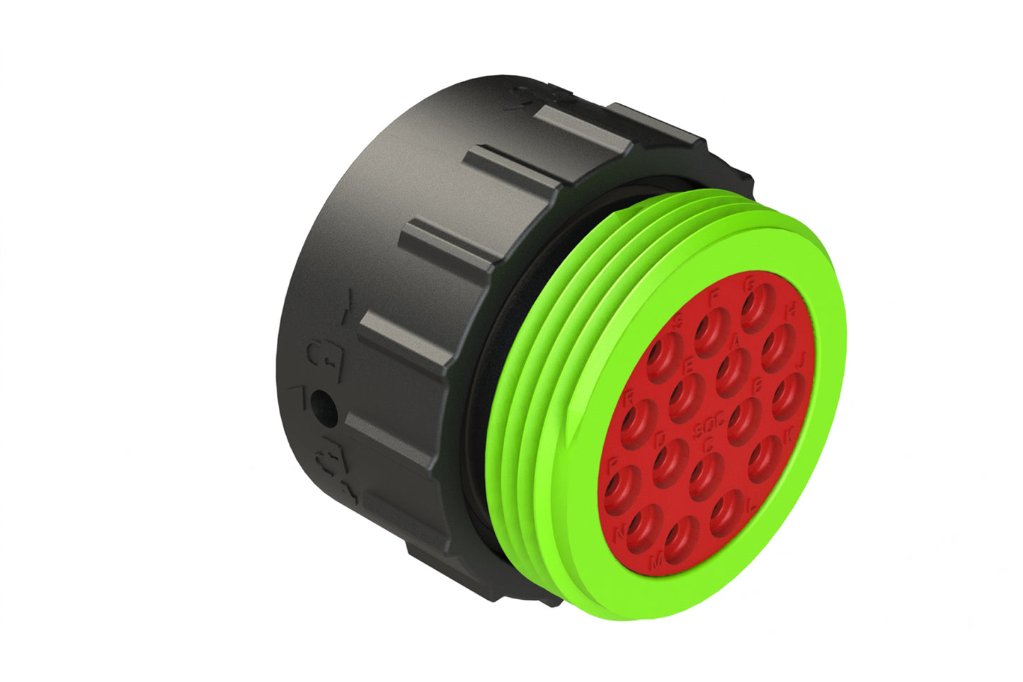 AHDP06-24-16SN-WTA 16 Position Plug, Socket, Shell Size 24, Normal Diameter Seal (Green Adapter), Wide Thread Adapter. HDP26-24-16SN-L024