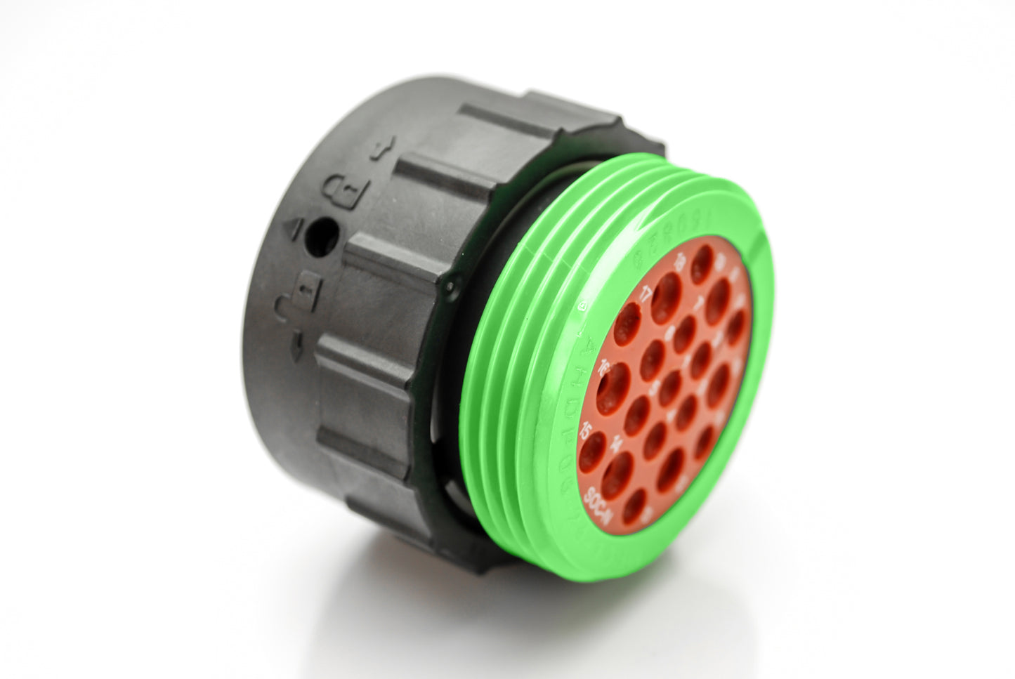 AHDP06-24-19SN-WTA 19 Position Plug, Socket, Shell Size 24, Normal Diameter Seal (Green Adapter), Wide Thread Adapter. HDP26-24-19SN-L024