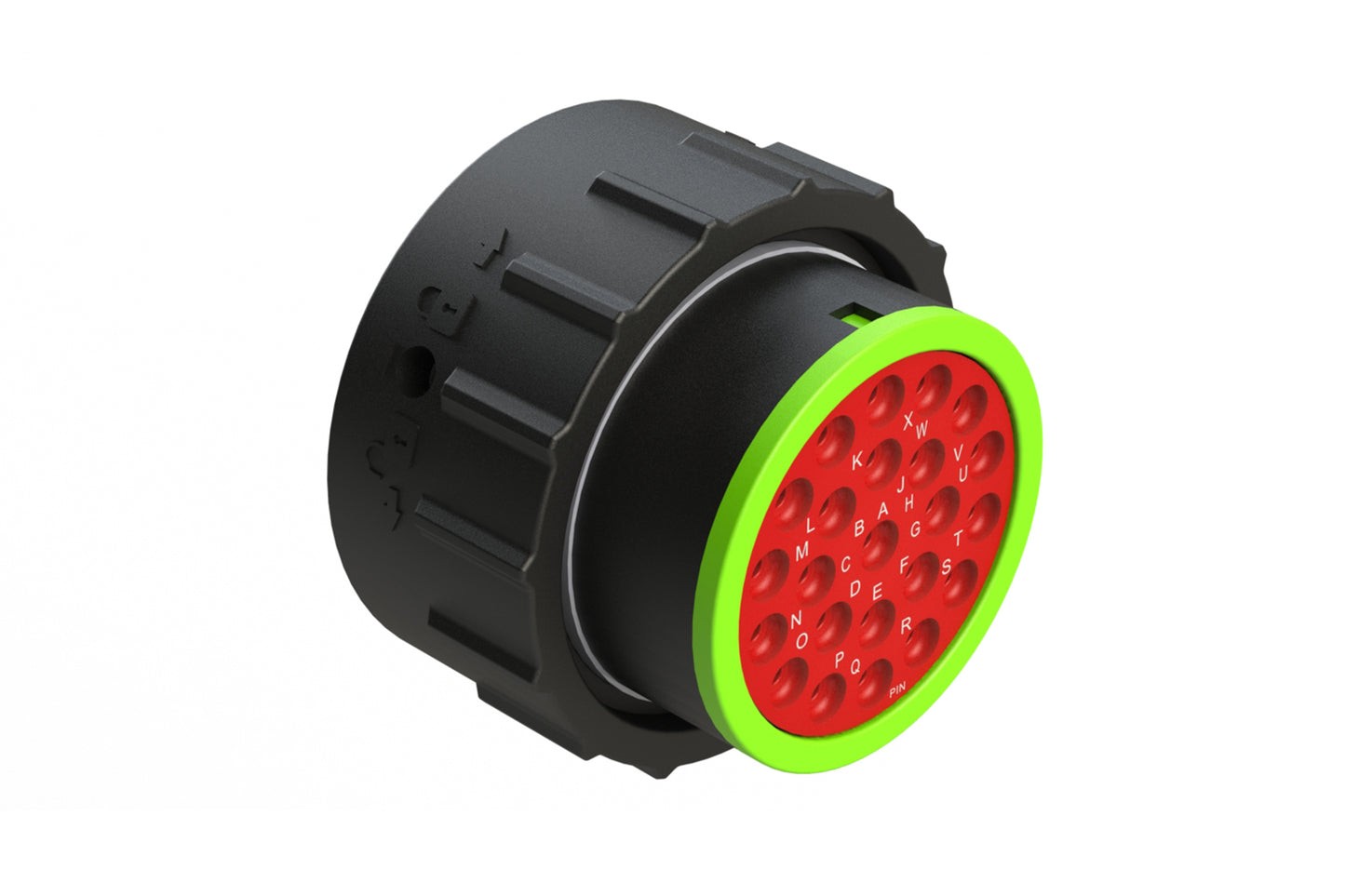 AHDP06-24-23PN-SRA 23 Position Plug, Pin, Shell Size 24, Normal Diameter Seal (Green Adapter), Smooth Ring Adapter. HDP26-24-23PN