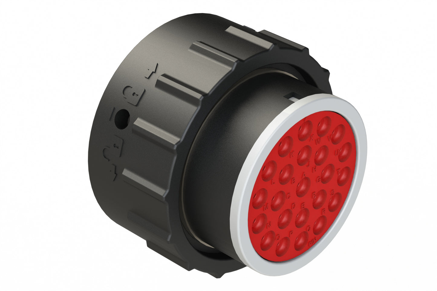 AHDP06-24-23PT-SRA 23 Position Plug, Pin, Shell Size 24, Plastic, Thin Diameter Seal (Grey Adapter), Smooth Ring Adapter (SRA). HDP26-24-23PT