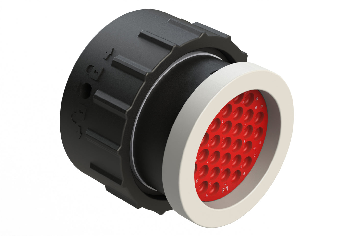 AHDP06-24-31PT-BRA 31 Position Plug, Pin, Shell Size 24, Thin Diameter Seal (Grey Adapter), Backshell Ring Adapter. HDP26-24-31PT-L017