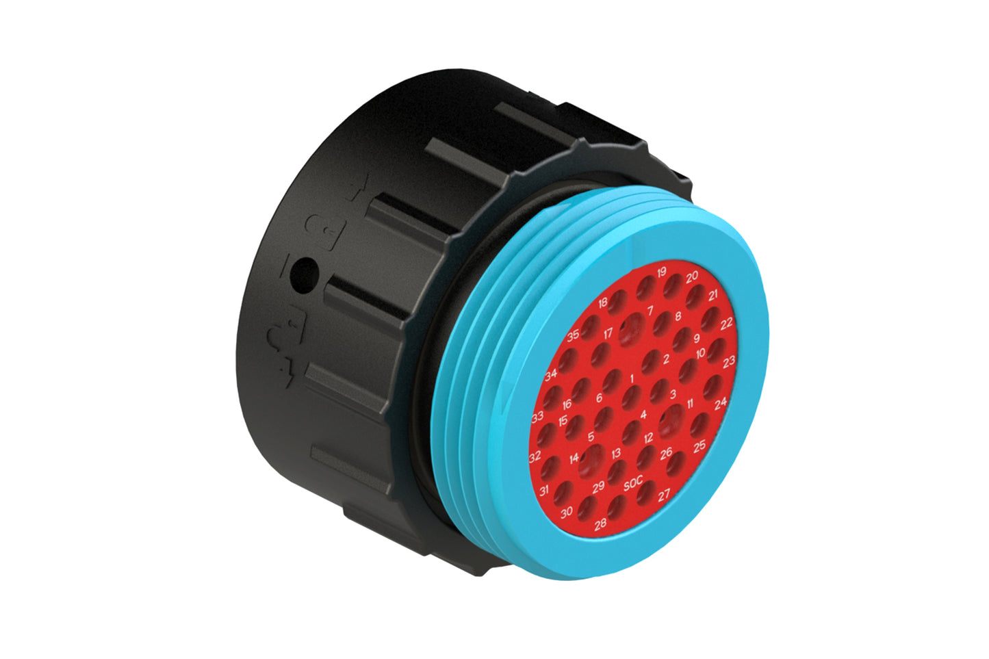 AHDP06-24-35SR-WTA 35 Position Plug, Socket, Shell Size 24, Reduced Diameter Seal (Blue Adapter), Wide Thread Adapter. HDP26-24-35SE-L024