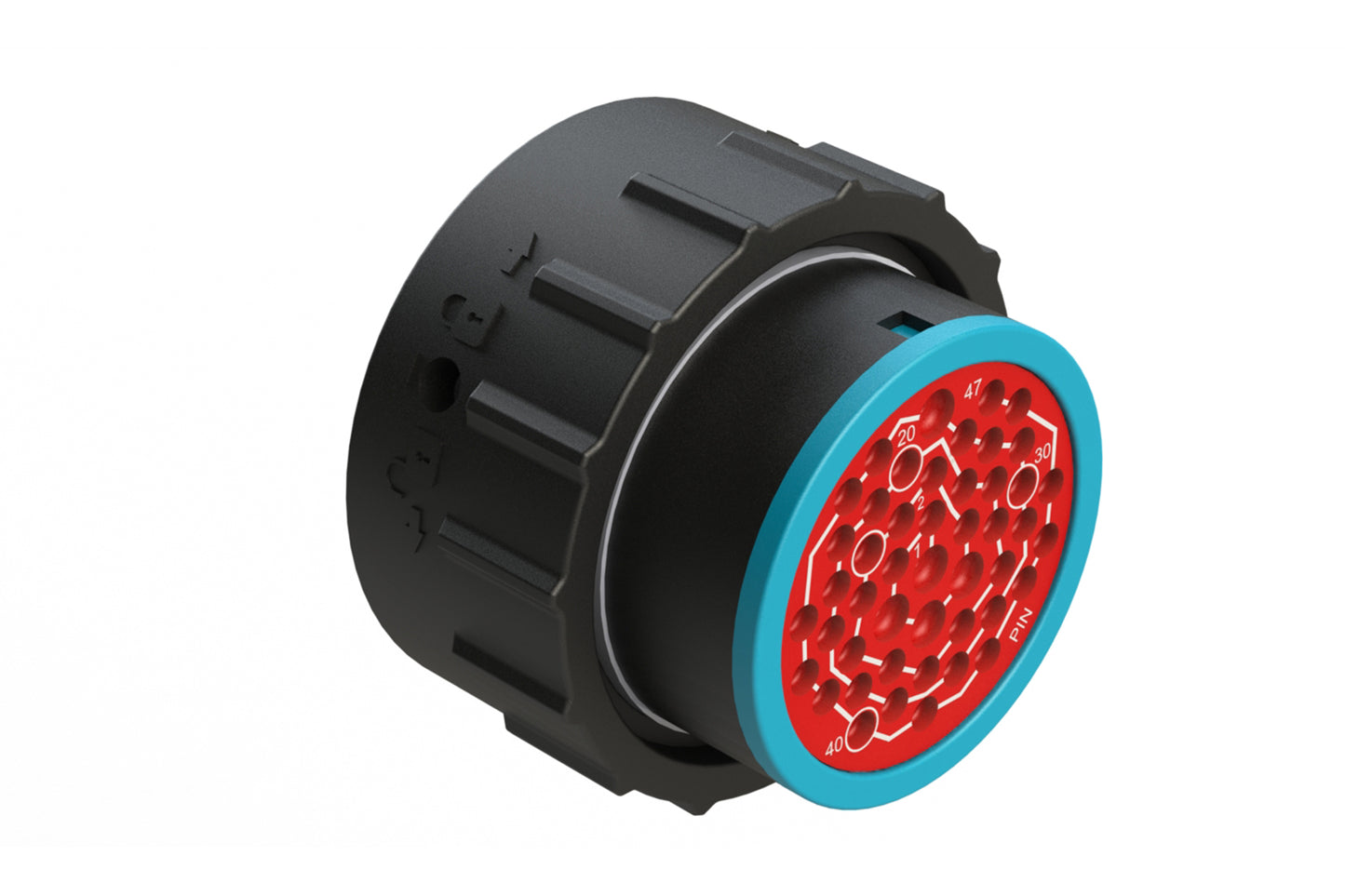 AHDP06-24-47PR-SRA 47 Position Plug, Pin, Shell Size 24, Reduced Diameter Seal (Blue Adapter), Smooth Ring Adapter. HDP26-24-47PE