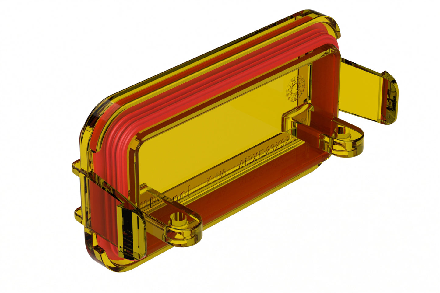 AIPXE-23X325BP-E016 Blank Header Plate, Snap-In Interface, Amber, Ultem®. Use with Armor IPX™ PCB Small Enclosures