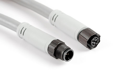 AM-N05PS-M1 M12 Double ended Cable Assembly, 5 Positions, NMEA 2000 Male/Female Plugs, 1 Meter length