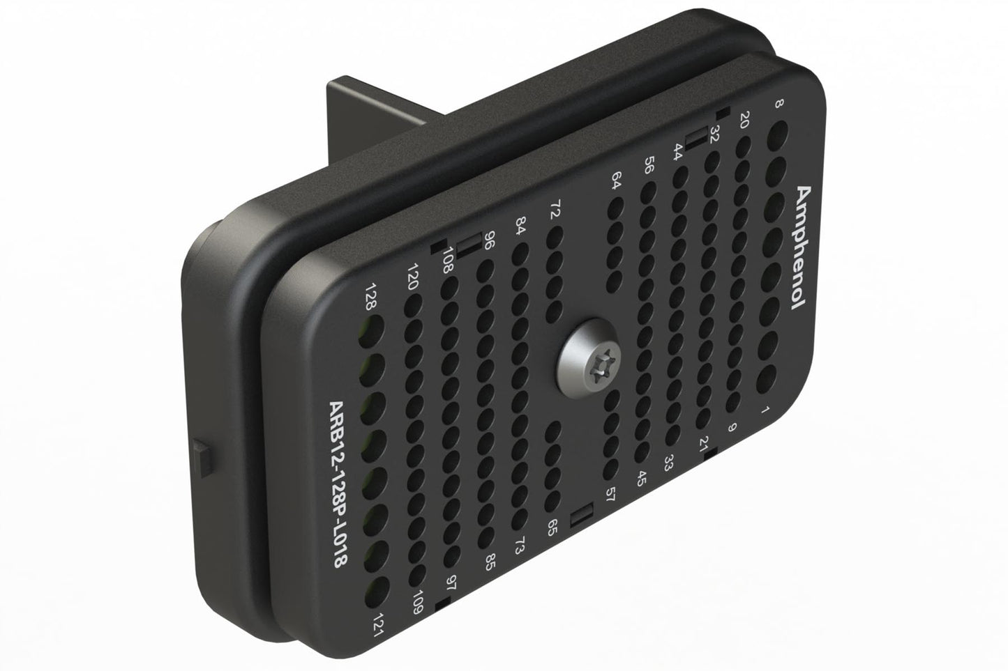 ARB12-128PBR-L018 128 Position Receptacle, Pin, Threaded Insert, Reduced Diameter Seal, Keyed B, Black