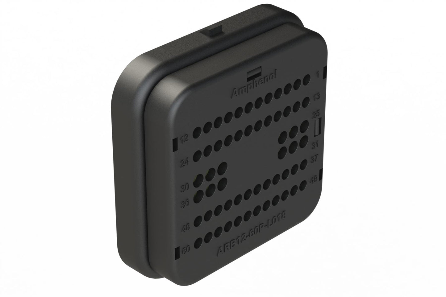 ARB12-60PBR-L018 60 Position Receptacle, Pin, Threaded Insert Reduced Diameter Seal, Keyed B, Black