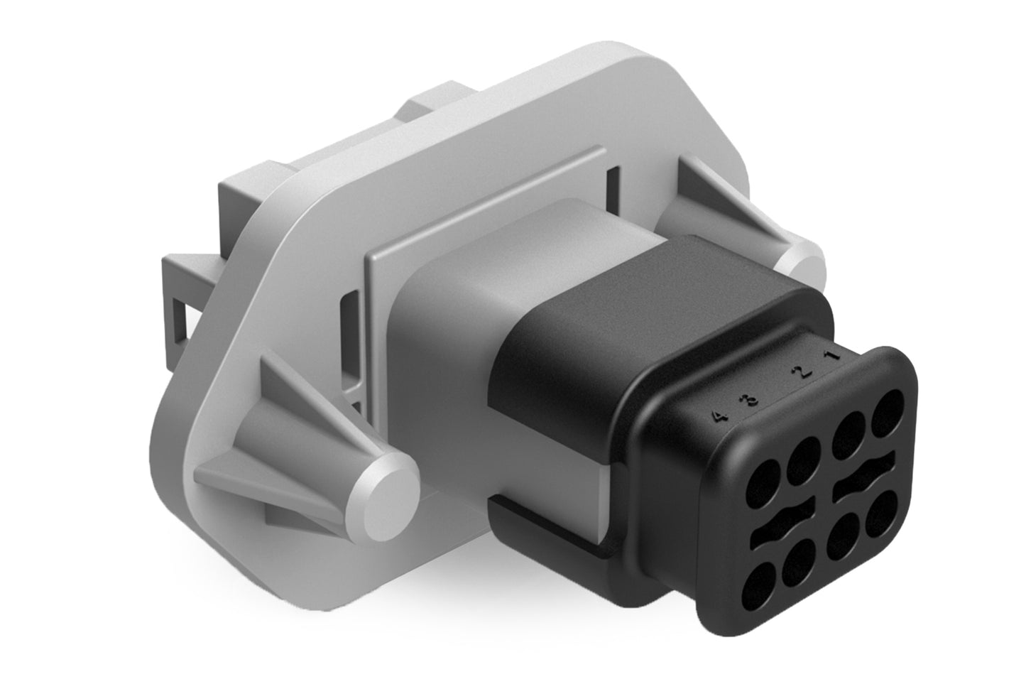 AT04-08PA-PM16 8 Position Receptacle, Pin, Panel Mount, Key A, Self-Threading, Reduced Diameter Seal, Strain Relief