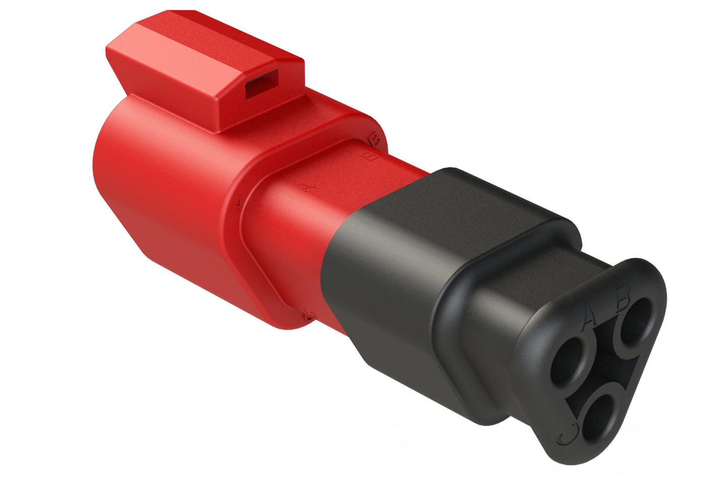 AT04-3P-SR02RED 3-Way Receptacle Male Connector with Reduced Diameter Seal, Red