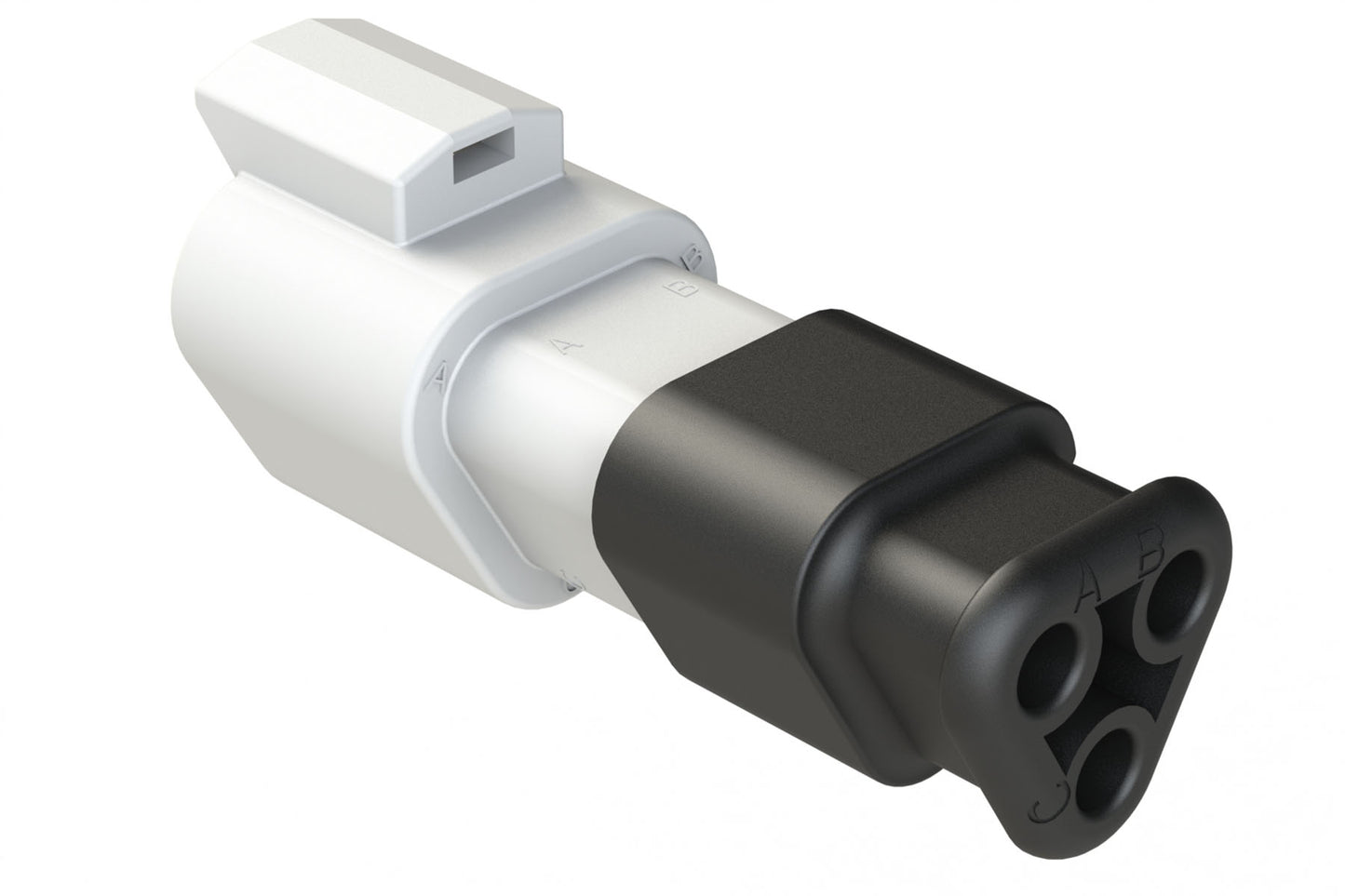 AT04-3P-SR02WHT 3-Way Receptacle Male Connector with Reduced Diameter Seal, White