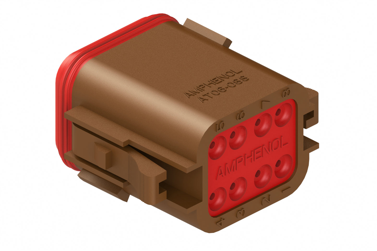 AT06-08SC-BRN 8-Way Plug, Female Connector with C Position Key, Brown