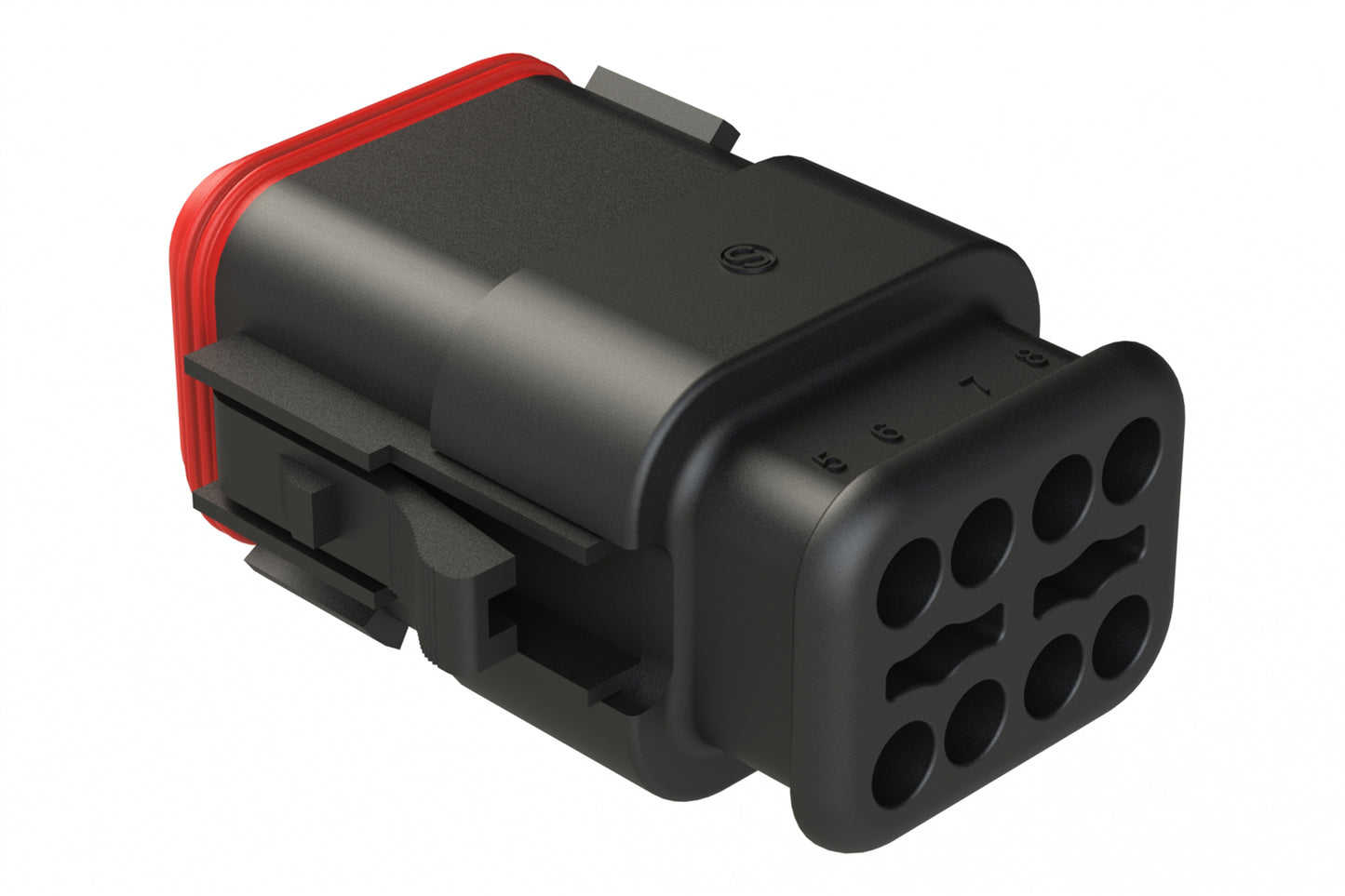 AT06-08SC-SRBK 8 position Socket plug key position C, with strain relief, black